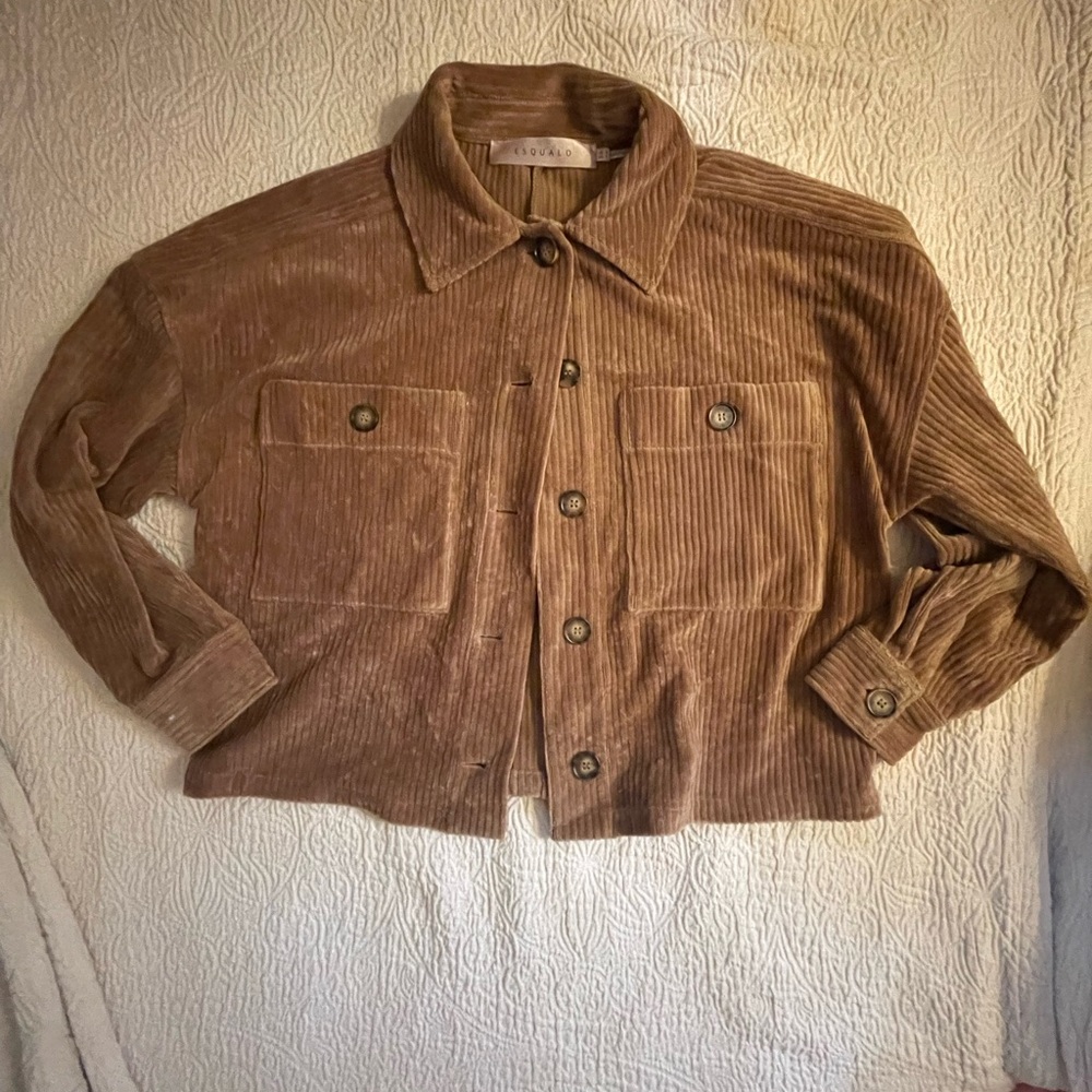 Stylish Brown Corduroy Utility Jacket